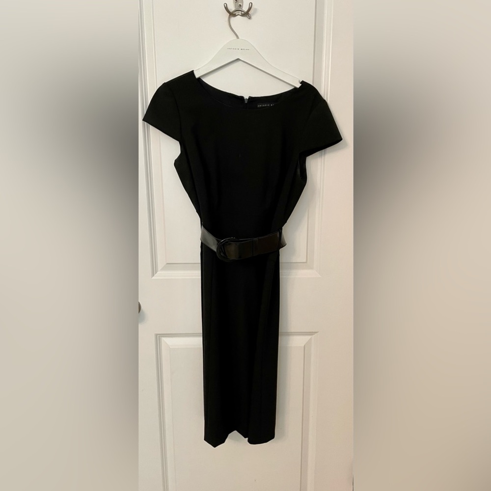 Antonio Melani Black Sheath Dress with optional Belt